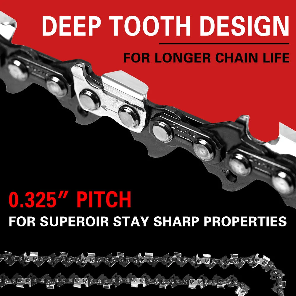 20'' Steel Chainsaw Bar & Chain, .325” Pitch 76 Links - X-BULL