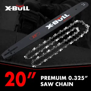 20'' Steel Chainsaw Bar & Chain, .325” Pitch 76 Links - X-BULL