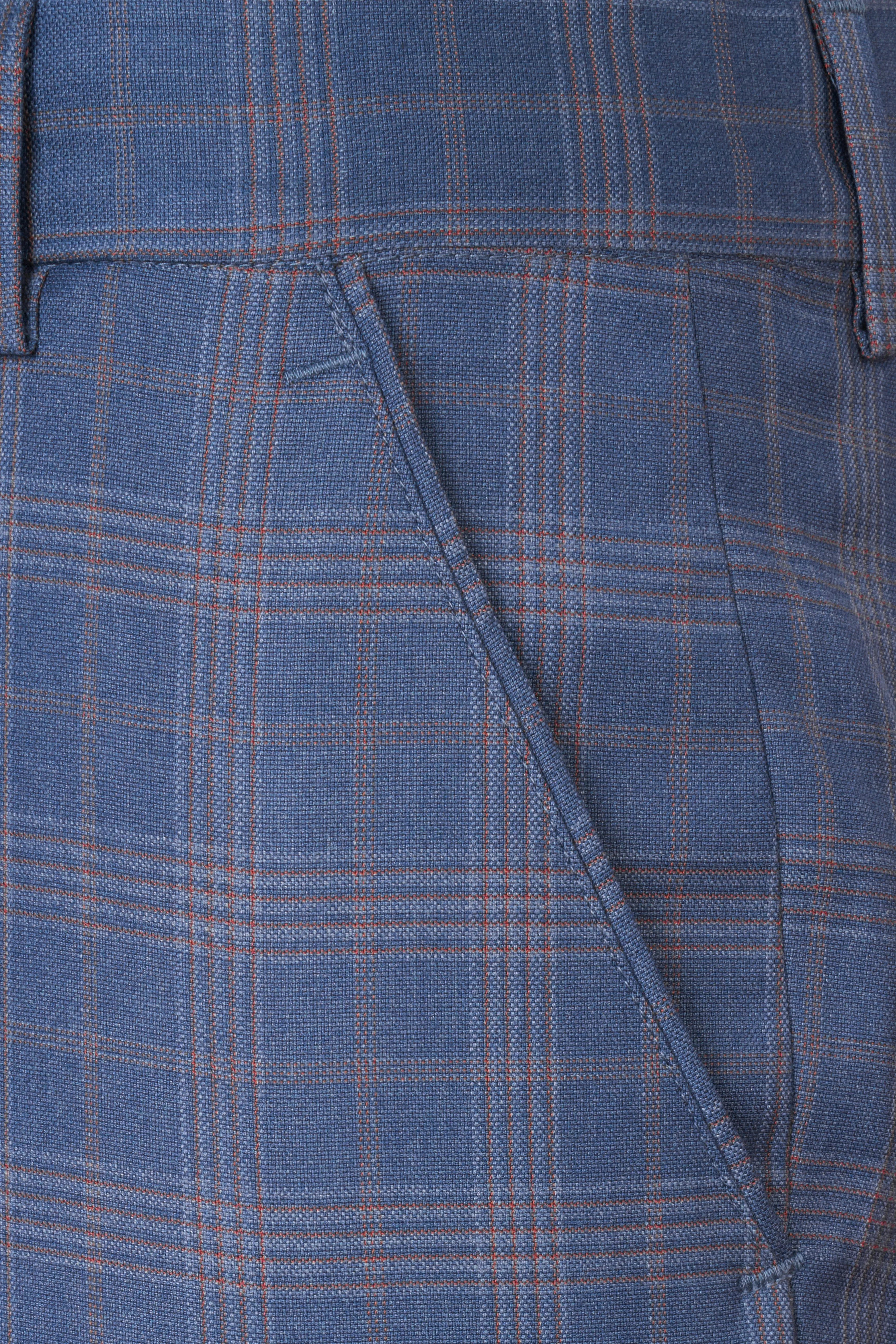 Alaskan Blue and Nevada Brown Plaid Wool Rich Designer Suit