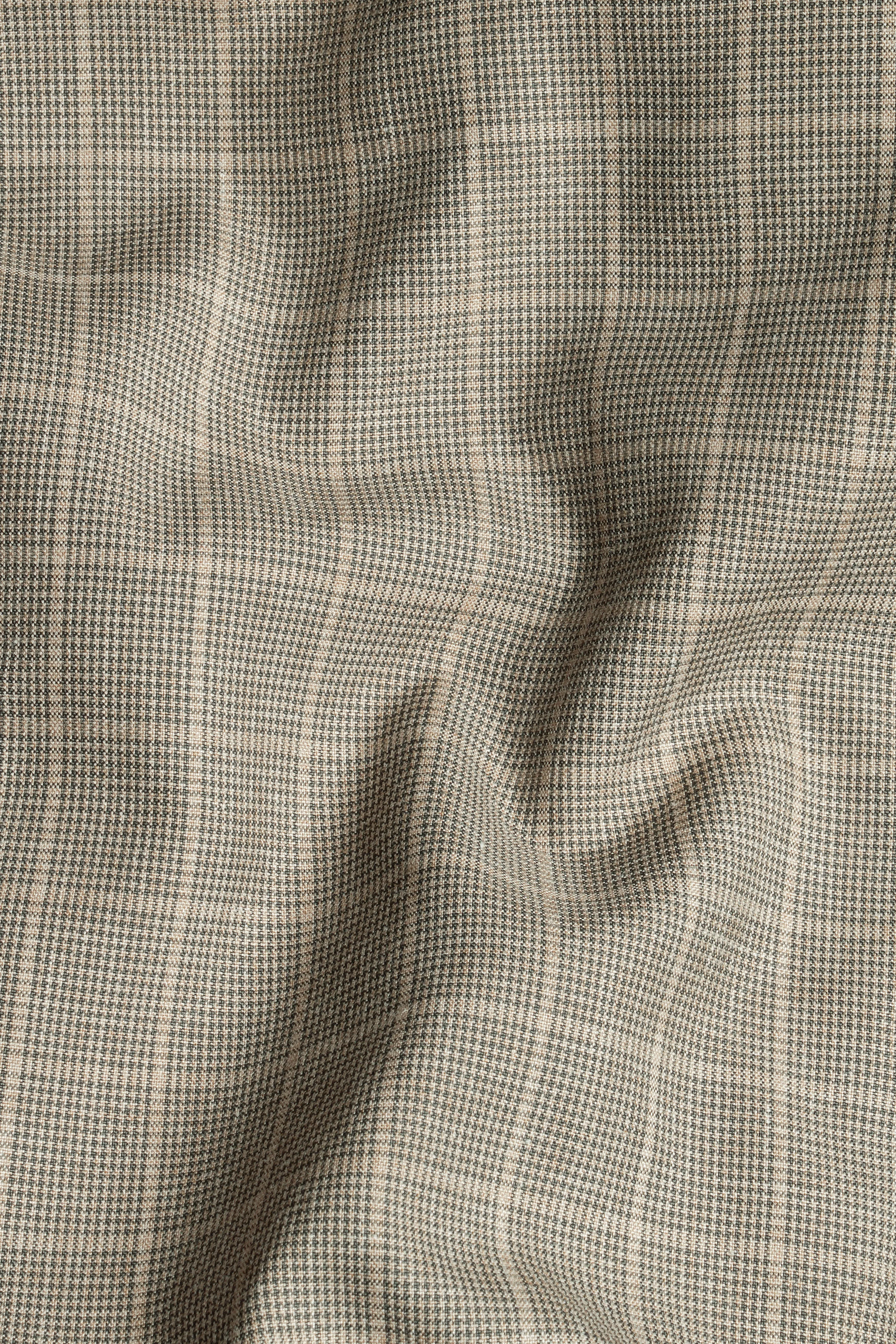 Apricot Brown Subtle Checkered Wool Rich Suit