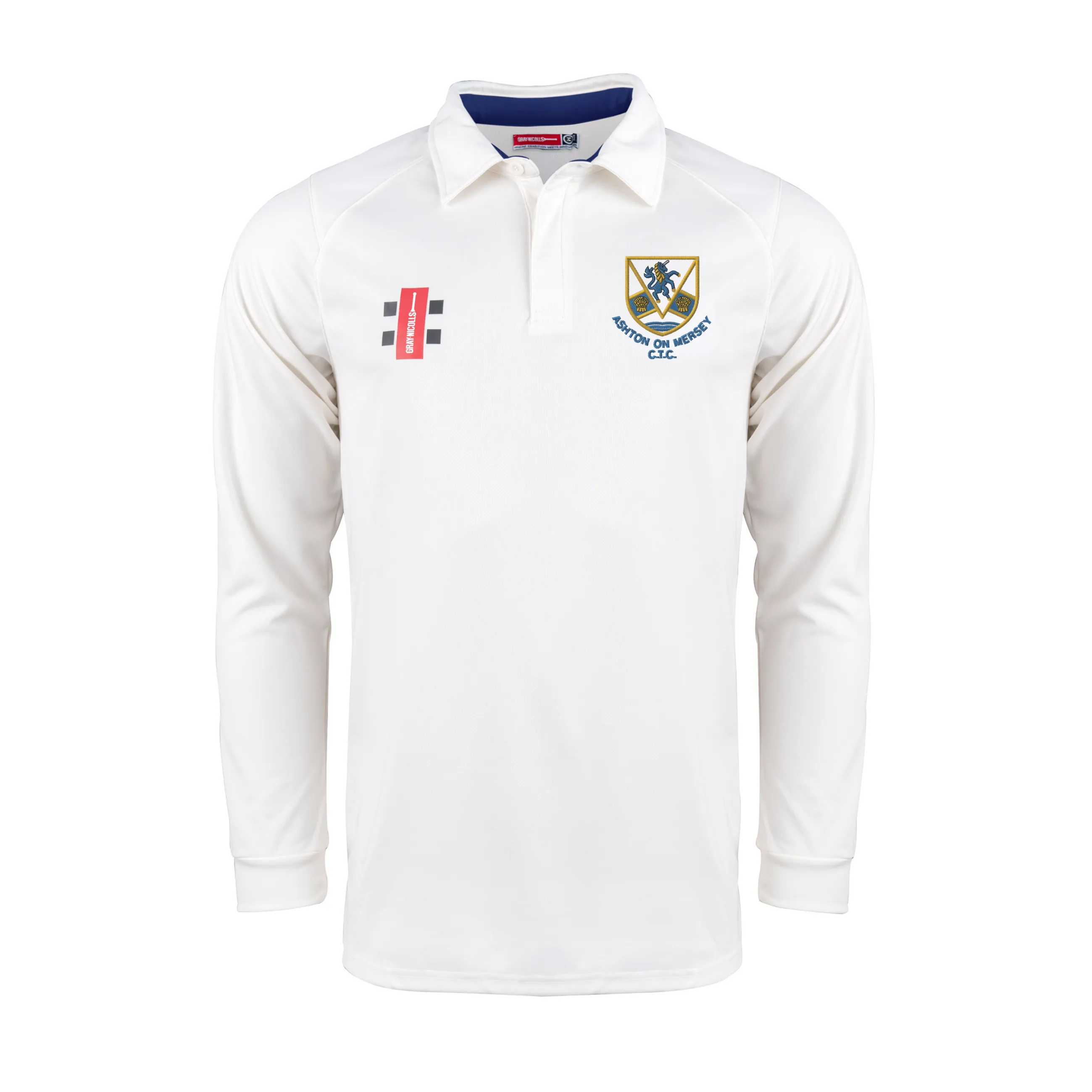 Ashton on Mersey CTC Senior's Ivory / Navy Pro Performance V2 L/S Shirt