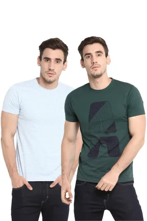 AXMANN Casual T-Shirt (Sky | Green) Combo Pack