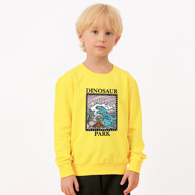 Baby Boy Cartoon Dinosaur Graphic Quality Pullover Hoodies by MyKids-USA™