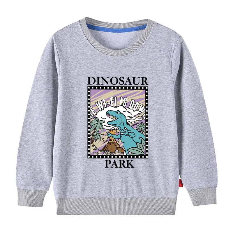 Baby Boy Cartoon Dinosaur Graphic Quality Pullover Hoodies by MyKids-USA™