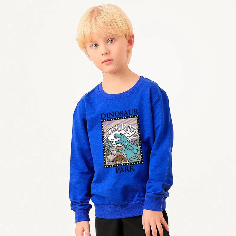 Baby Boy Cartoon Dinosaur Graphic Quality Pullover Hoodies by MyKids-USA™