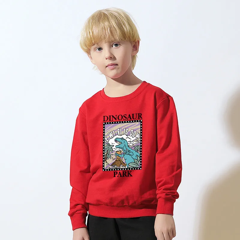 Baby Boy Cartoon Dinosaur Graphic Quality Pullover Hoodies by MyKids-USA™