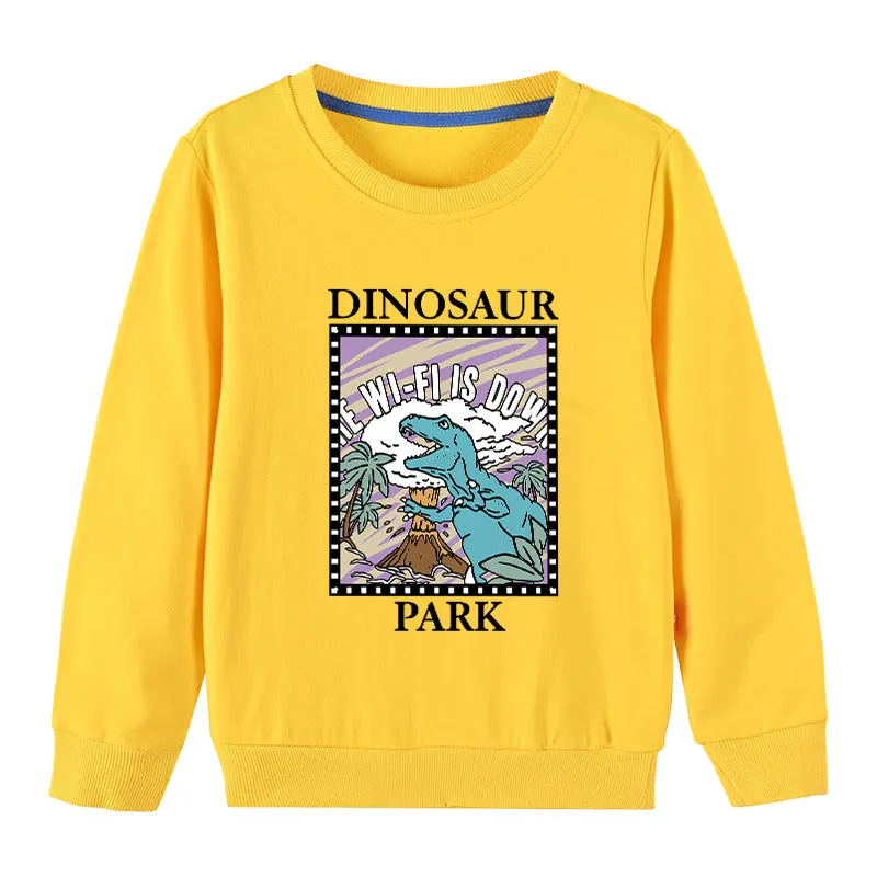 Baby Boy Cartoon Dinosaur Graphic Quality Pullover Hoodies by MyKids-USA™