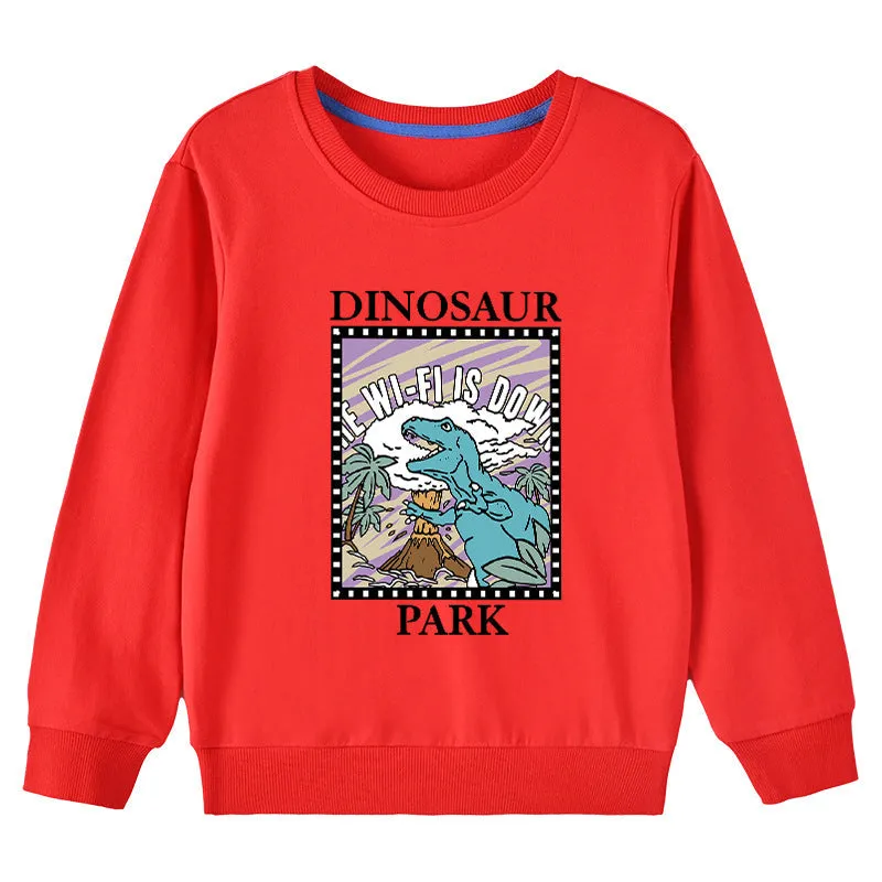 Baby Boy Cartoon Dinosaur Graphic Quality Pullover Hoodies by MyKids-USA™