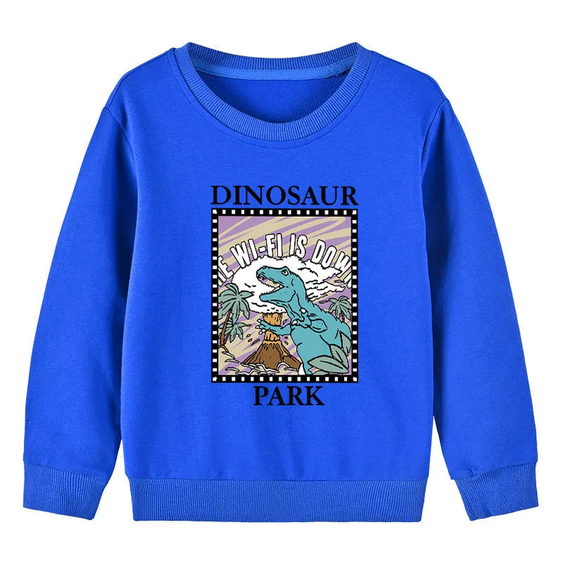 Baby Boy Cartoon Dinosaur Graphic Quality Pullover Hoodies by MyKids-USA™