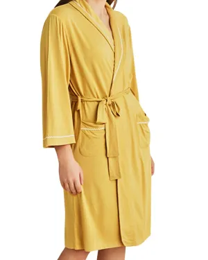 Bamboo Womens Dressing Gown - Mustard Yellow