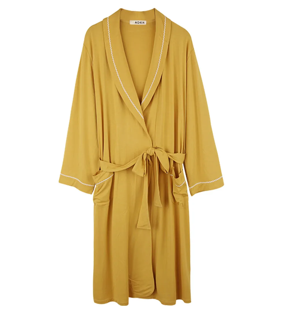 Bamboo Womens Dressing Gown - Mustard Yellow