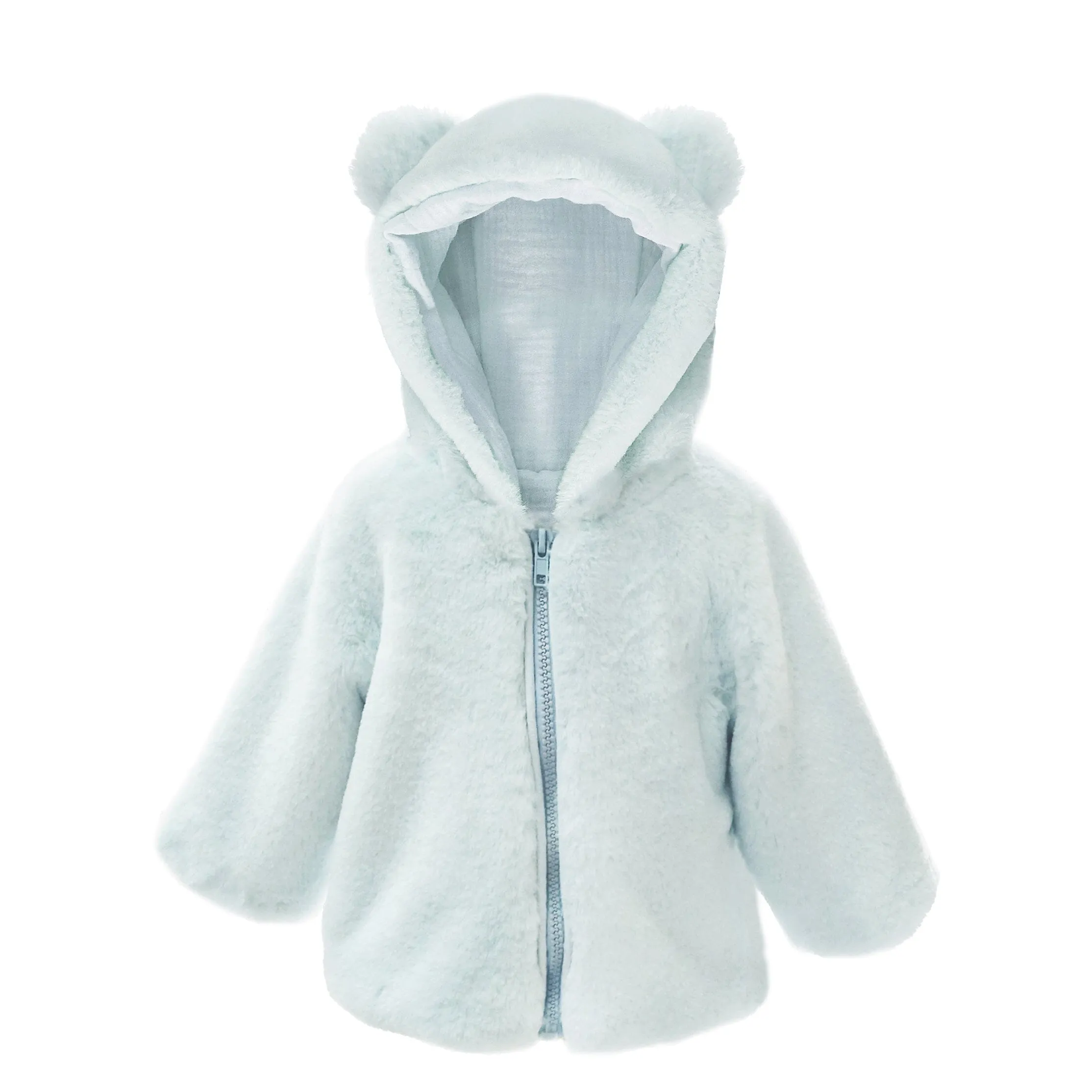 Bear Faux Fur Hooded Baby Coat | 6-12M