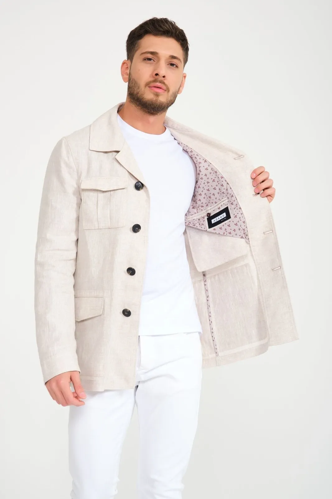 Beige Linen Jacket