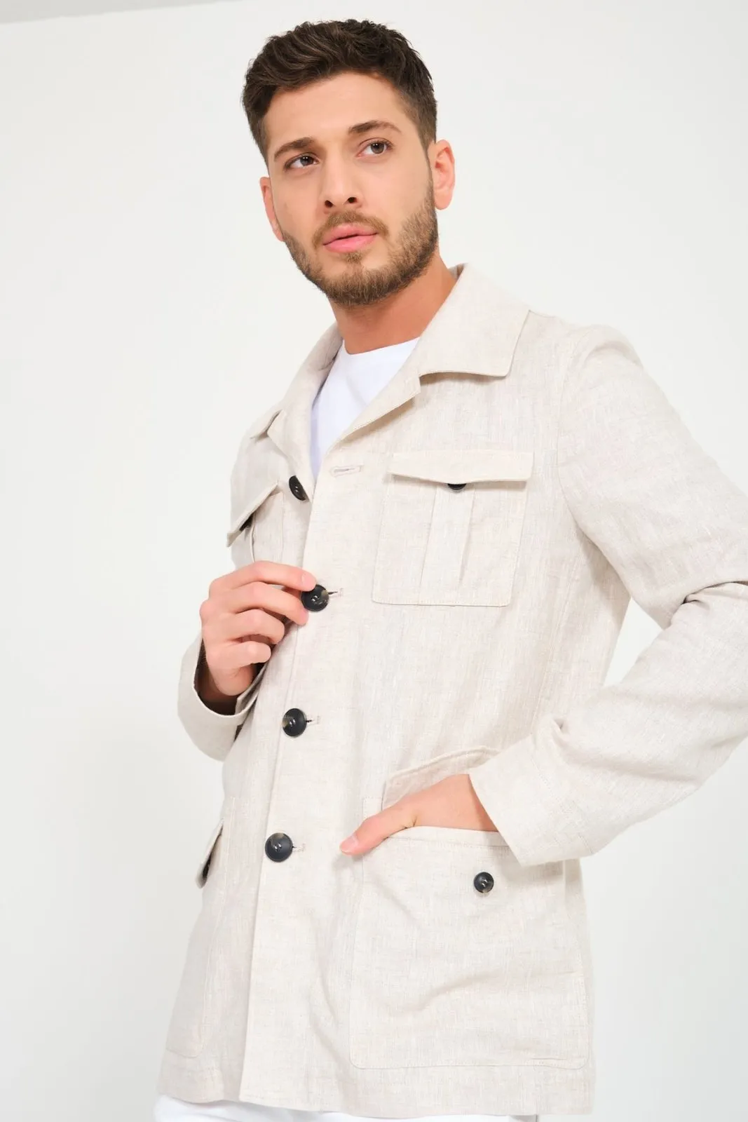 Beige Linen Jacket