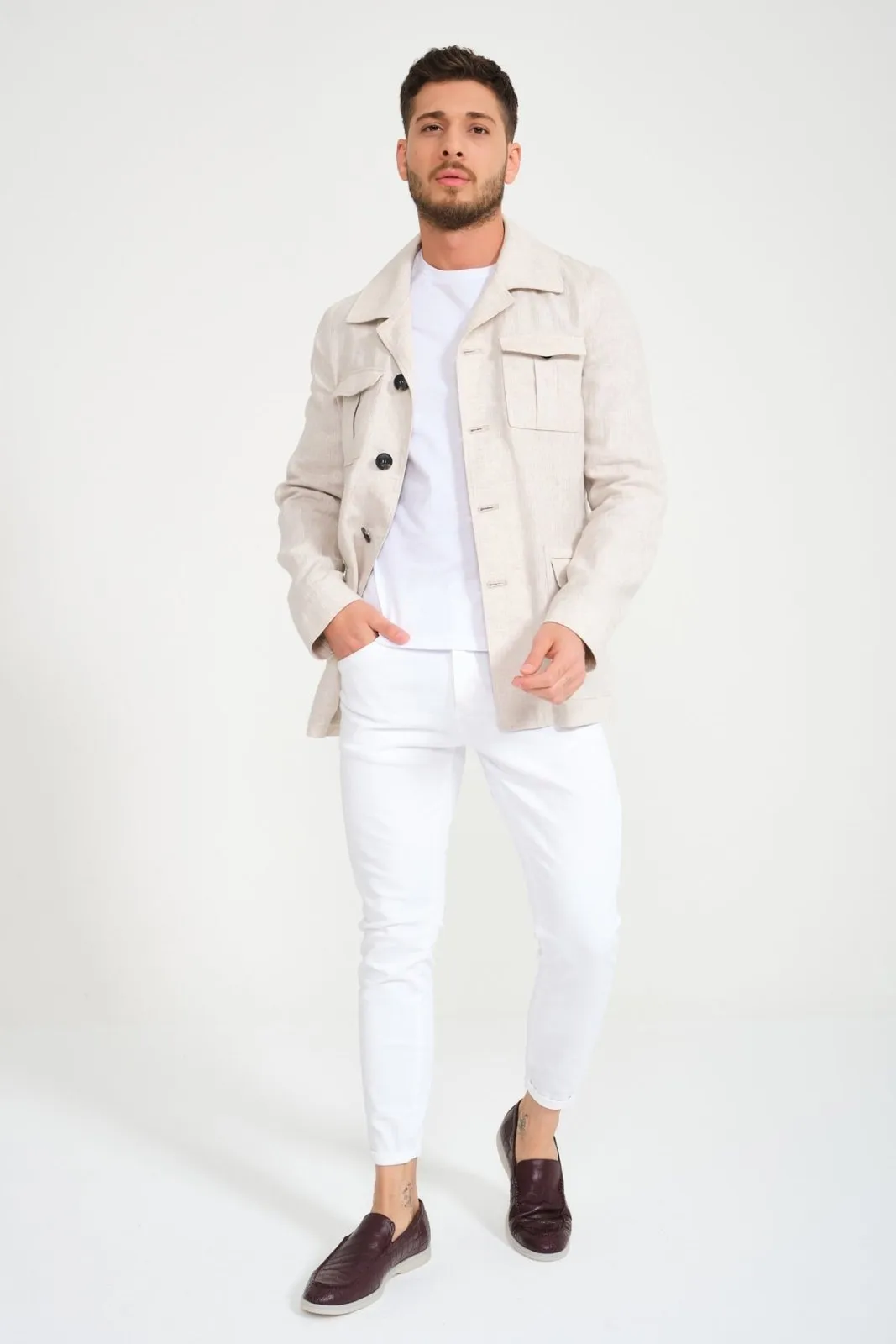 Beige Linen Jacket