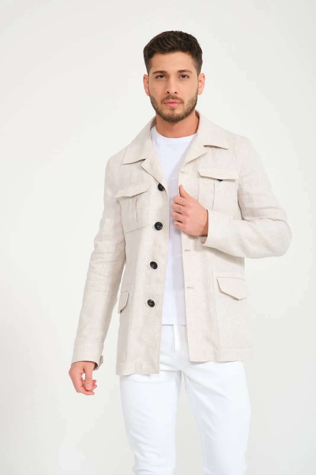 Beige Linen Jacket