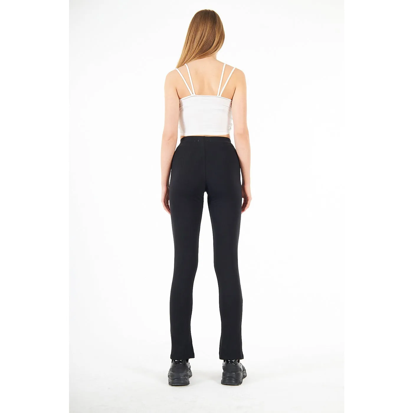 Black Split Hem Leggings