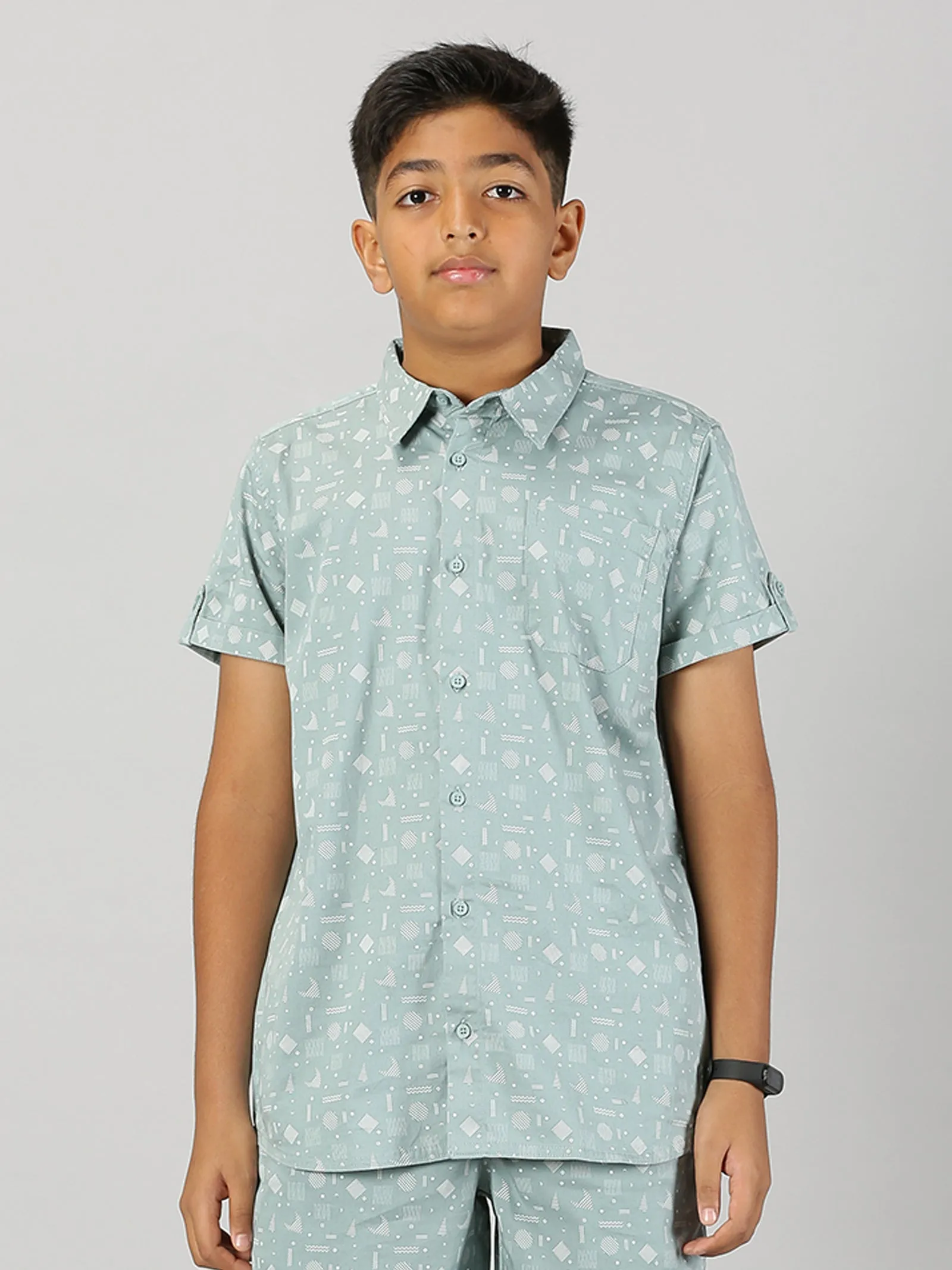 Boys AOP Half Sleeve Shirt