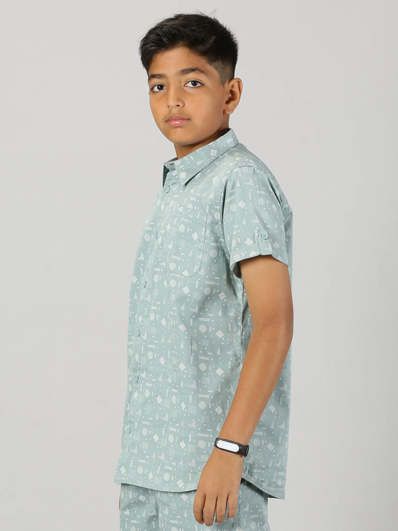 Boys AOP Half Sleeve Shirt