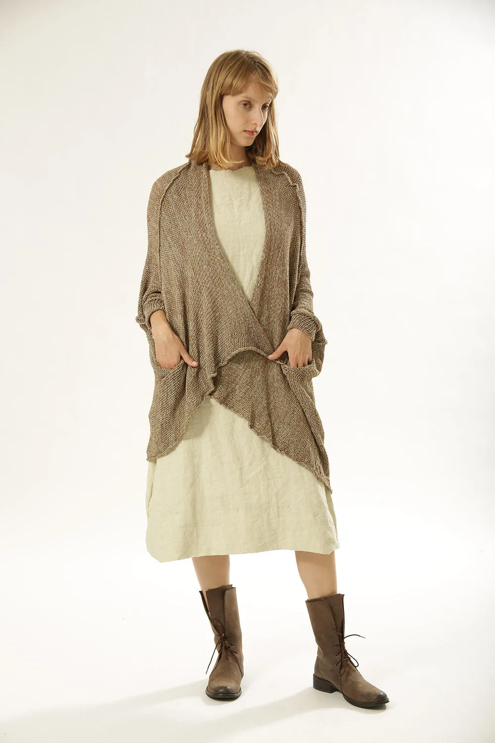 Brown Oversized Cardigan