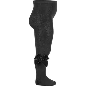 Cóndor Black Cotton Tights w. Bow