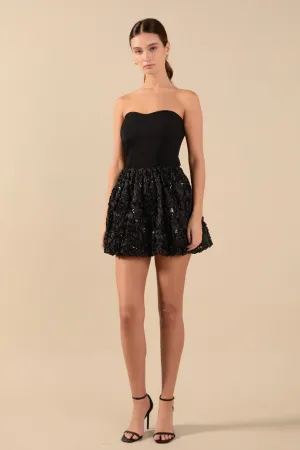 Colette Floral Sequin Bubble Mini Skirt