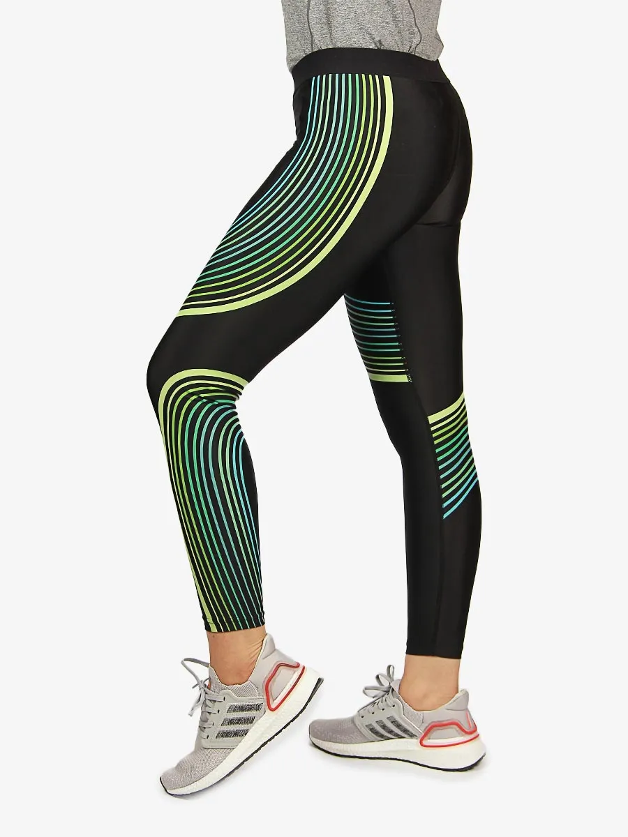 Compression Tights - 6602 - Green / Black