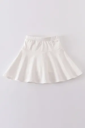 Cream basic skort