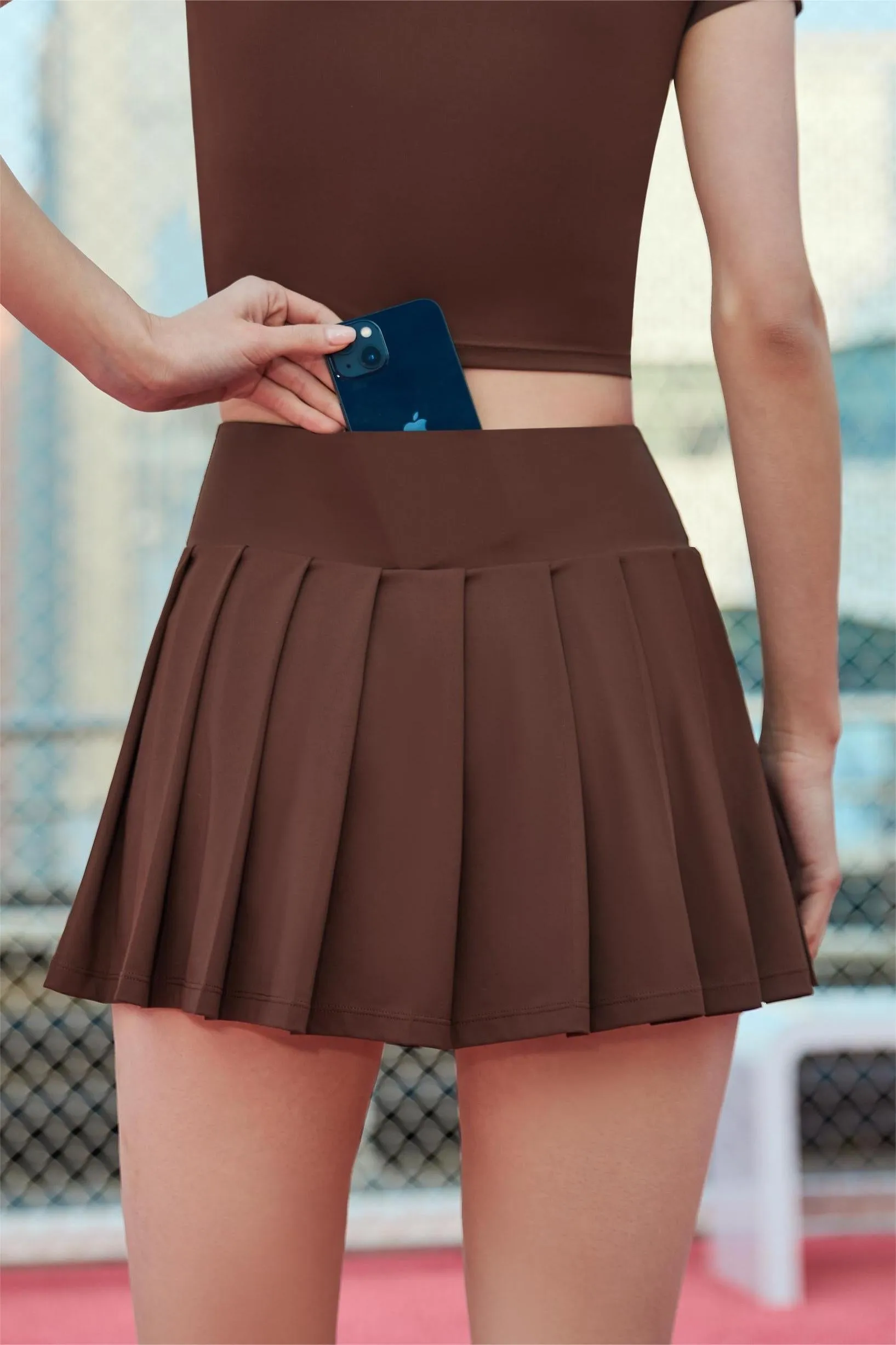 Crossover Pleated Tennis Skirt