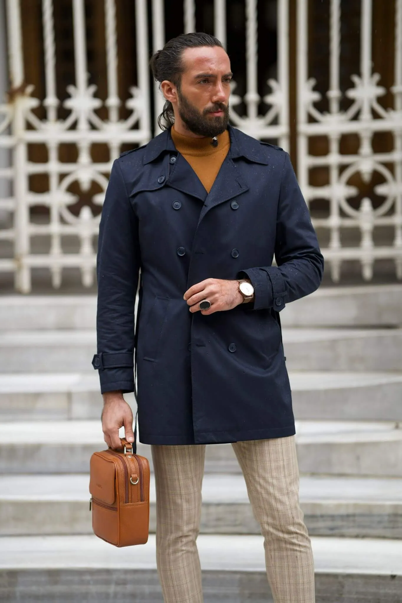 Dark Blue Trench Coat