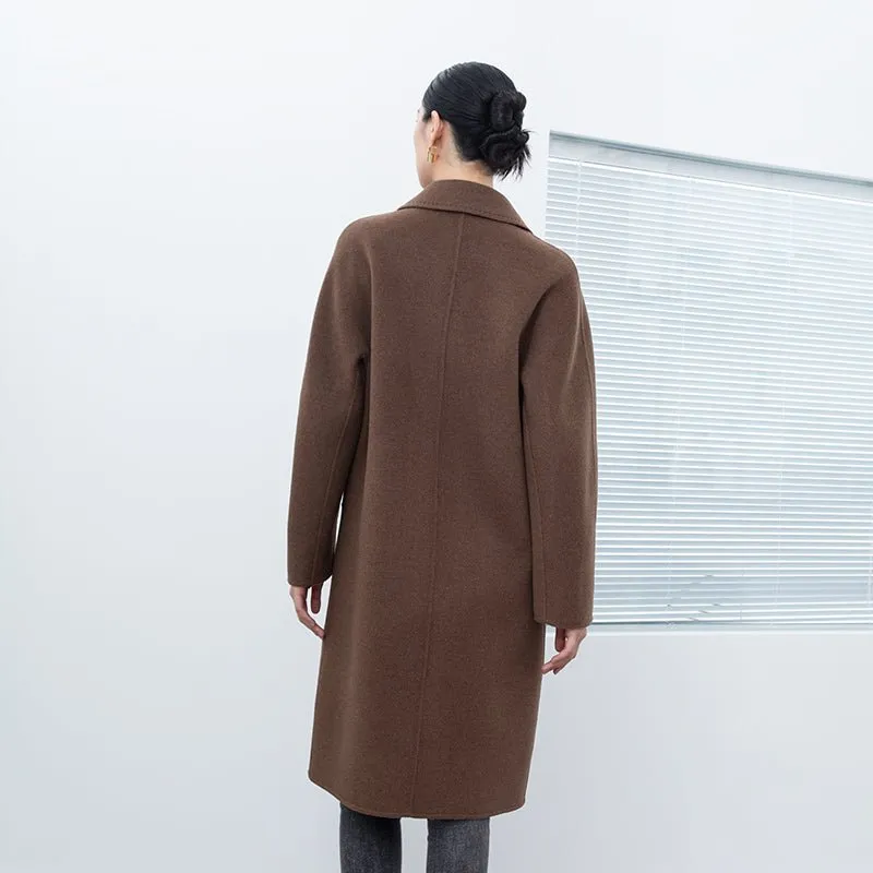 Dark Brown Long Wool Trench Coat