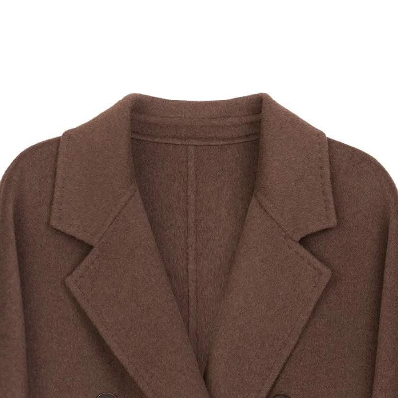 Dark Brown Long Wool Trench Coat