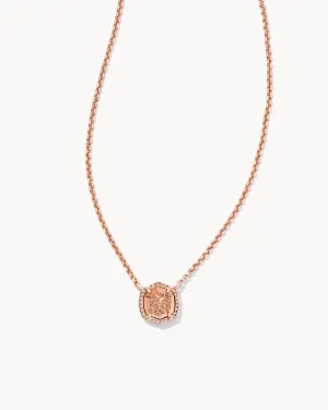 Davie Pendant Necklace Rose Gold - Rose Gold Drusy