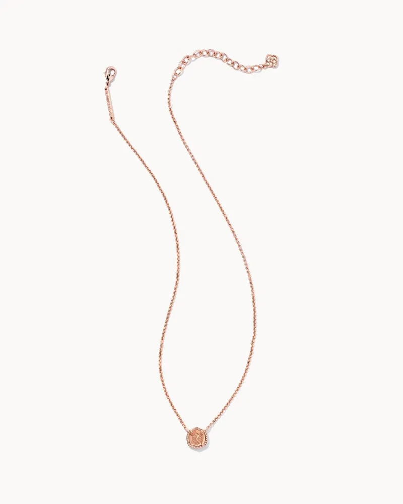 Davie Pendant Necklace Rose Gold - Rose Gold Drusy