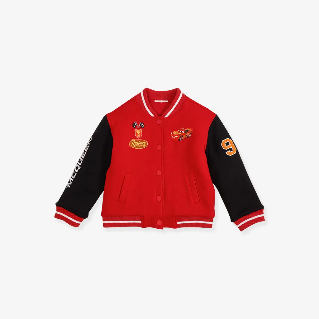 Disney Racing Red Fleece Varsity Jacket