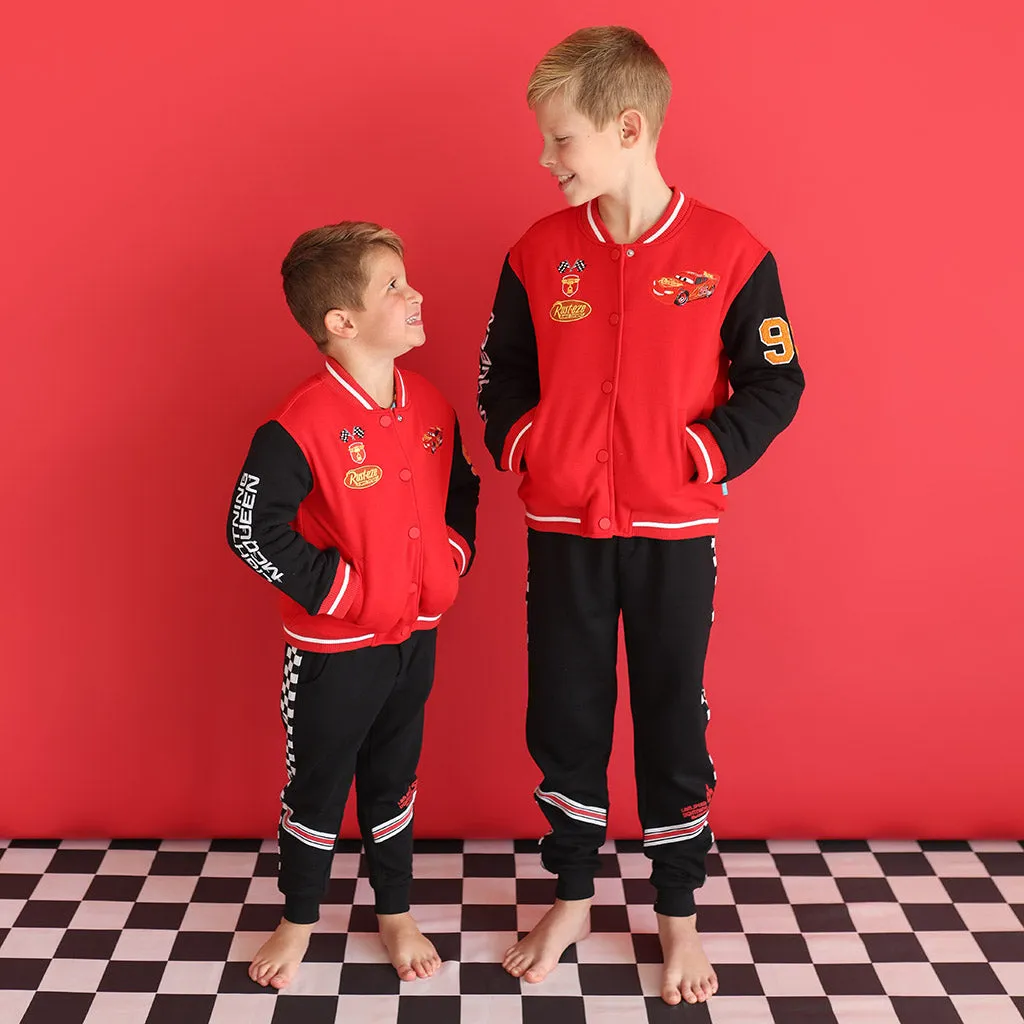 Disney Racing Red Fleece Varsity Jacket