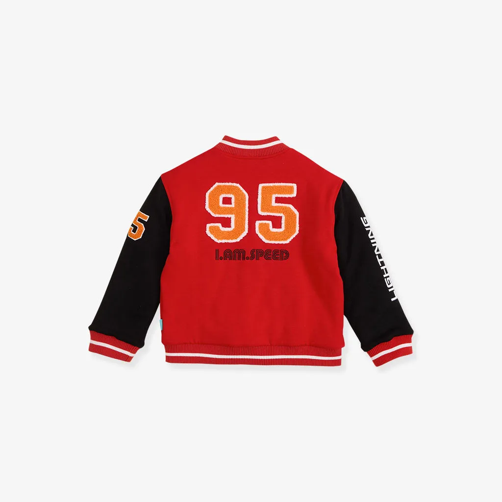 Disney Racing Red Fleece Varsity Jacket