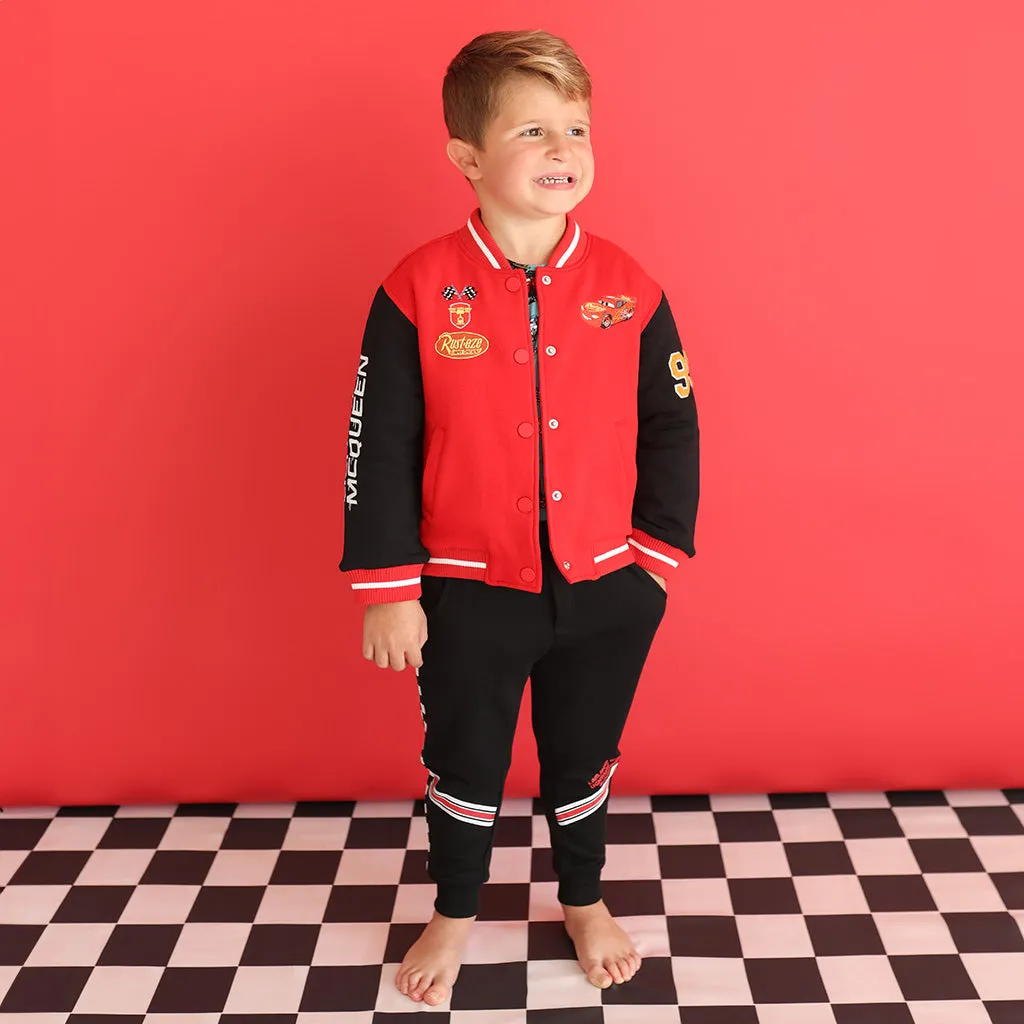 Disney Racing Red Fleece Varsity Jacket