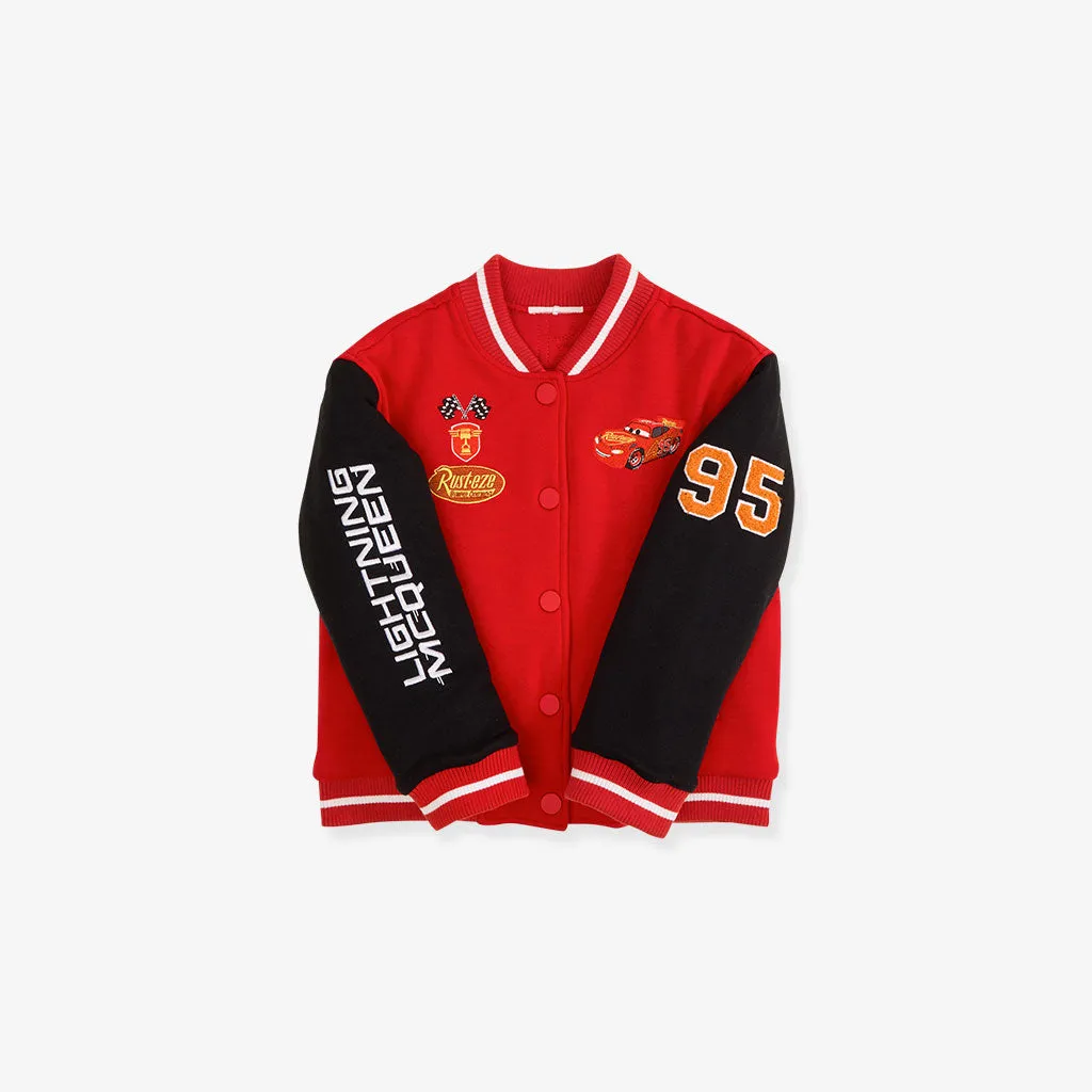 Disney Racing Red Fleece Varsity Jacket