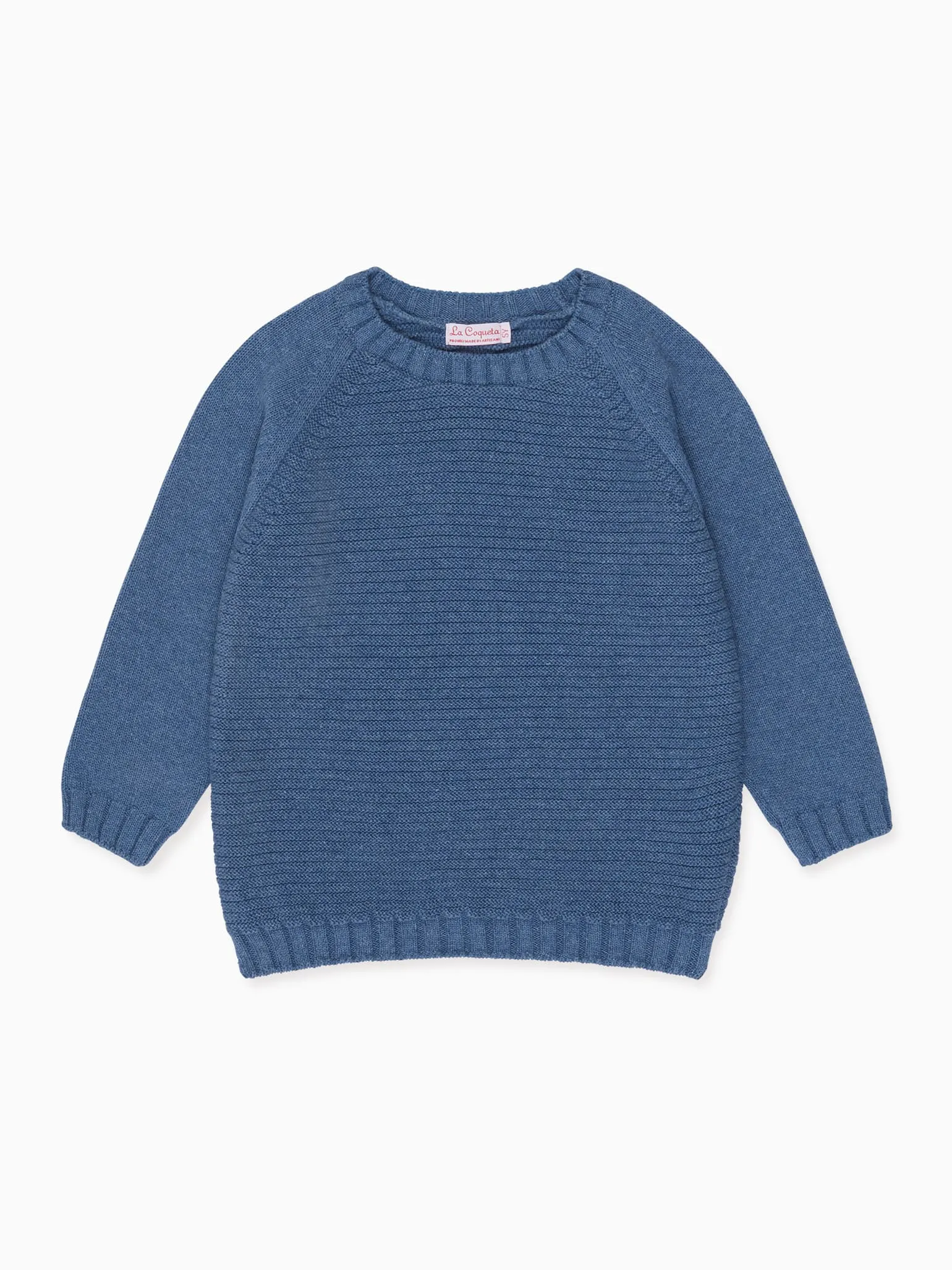 Dusty Blue Lorca Boy Cotton Jumper