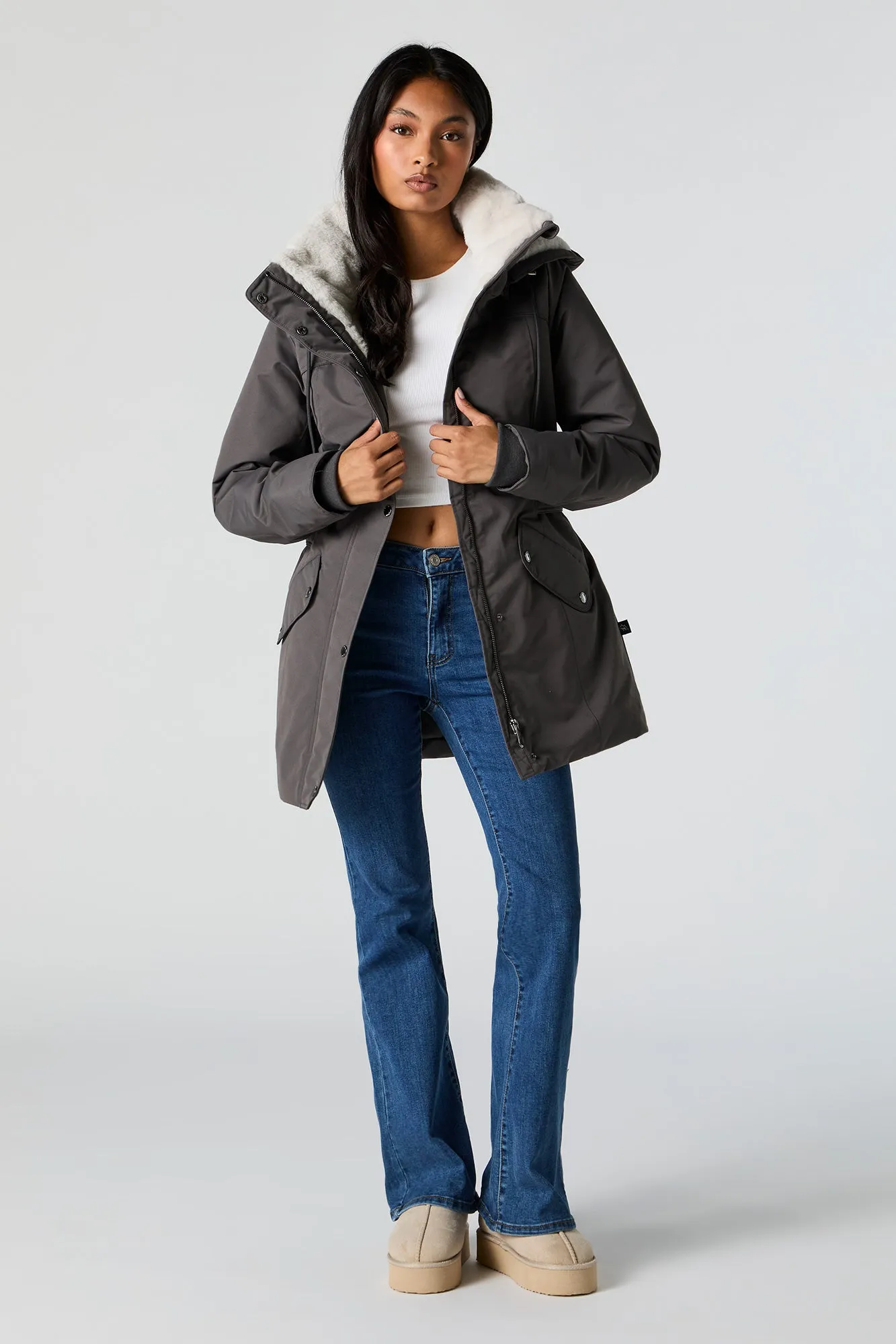 Faux Fur Lined Hooded Parka