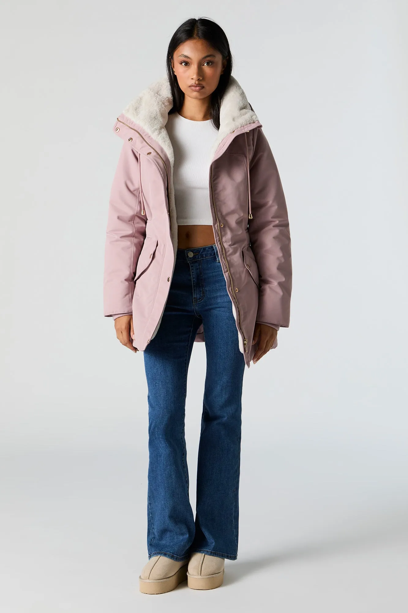 Faux Fur Lined Hooded Parka