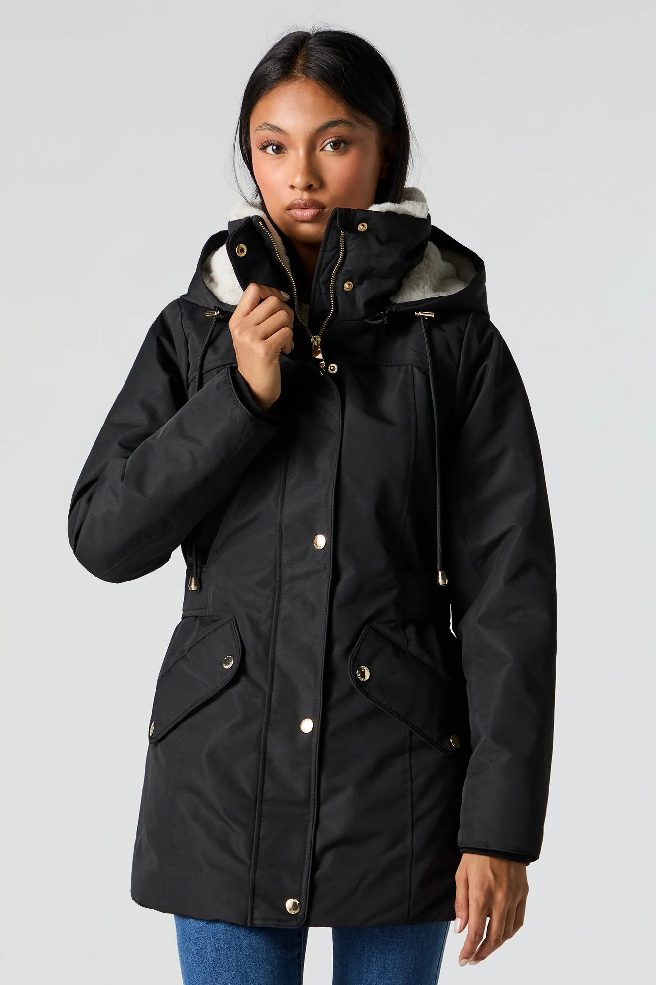 Faux Fur Lined Hooded Parka