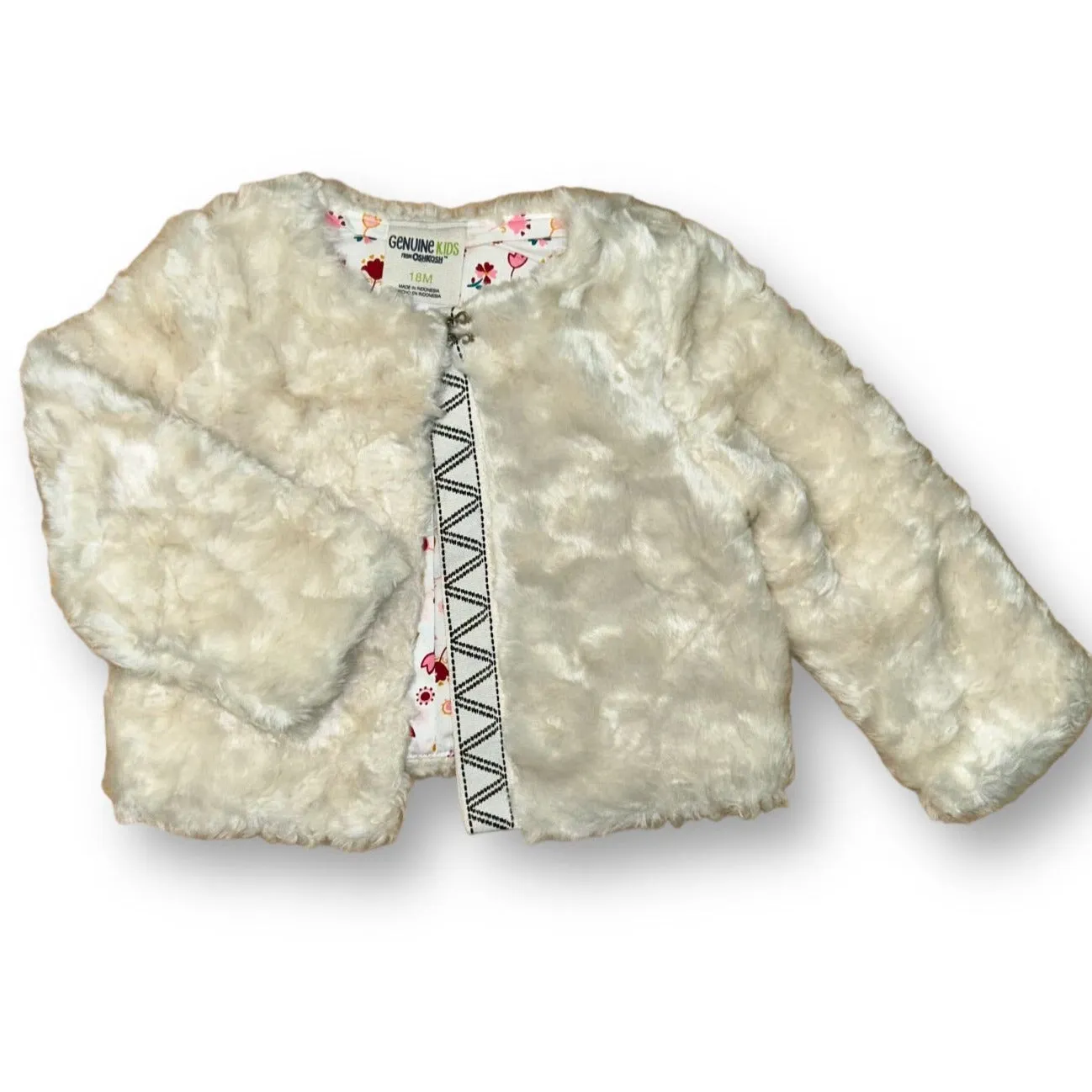 Girls OshKosh Size 18 Months Ivory Faux Fur Jacket Shrug