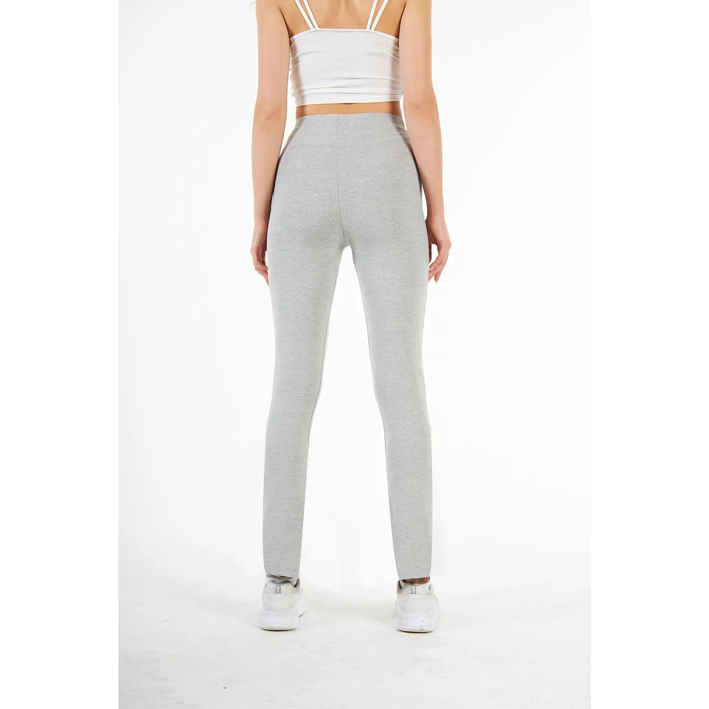 Grey Cotton Jersey Leggings