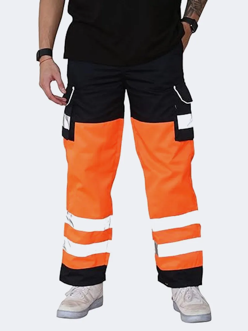 Hi Viz Mens Work Trousers Reflective Safety Hi Vis Joggers