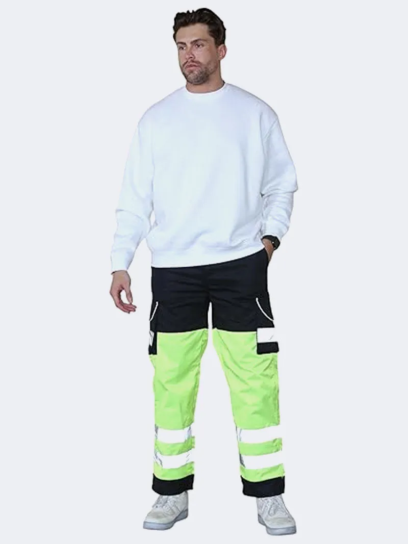 Hi Viz Mens Work Trousers Reflective Safety Hi Vis Joggers