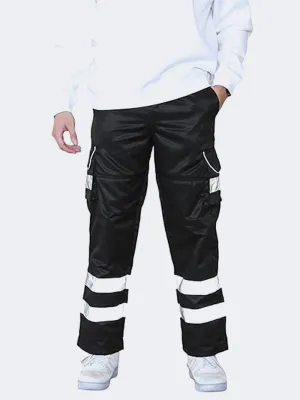 Hi Viz Mens Work Trousers Reflective Safety Hi Vis Joggers