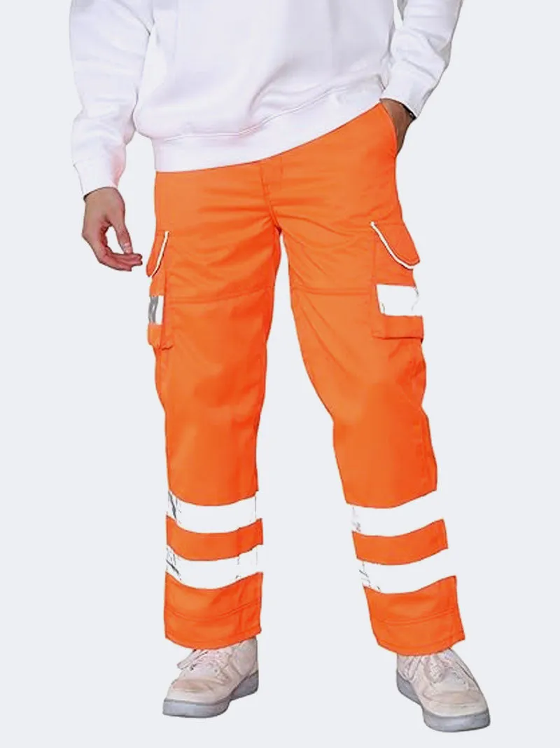 Hi Viz Mens Work Trousers Reflective Safety Hi Vis Joggers