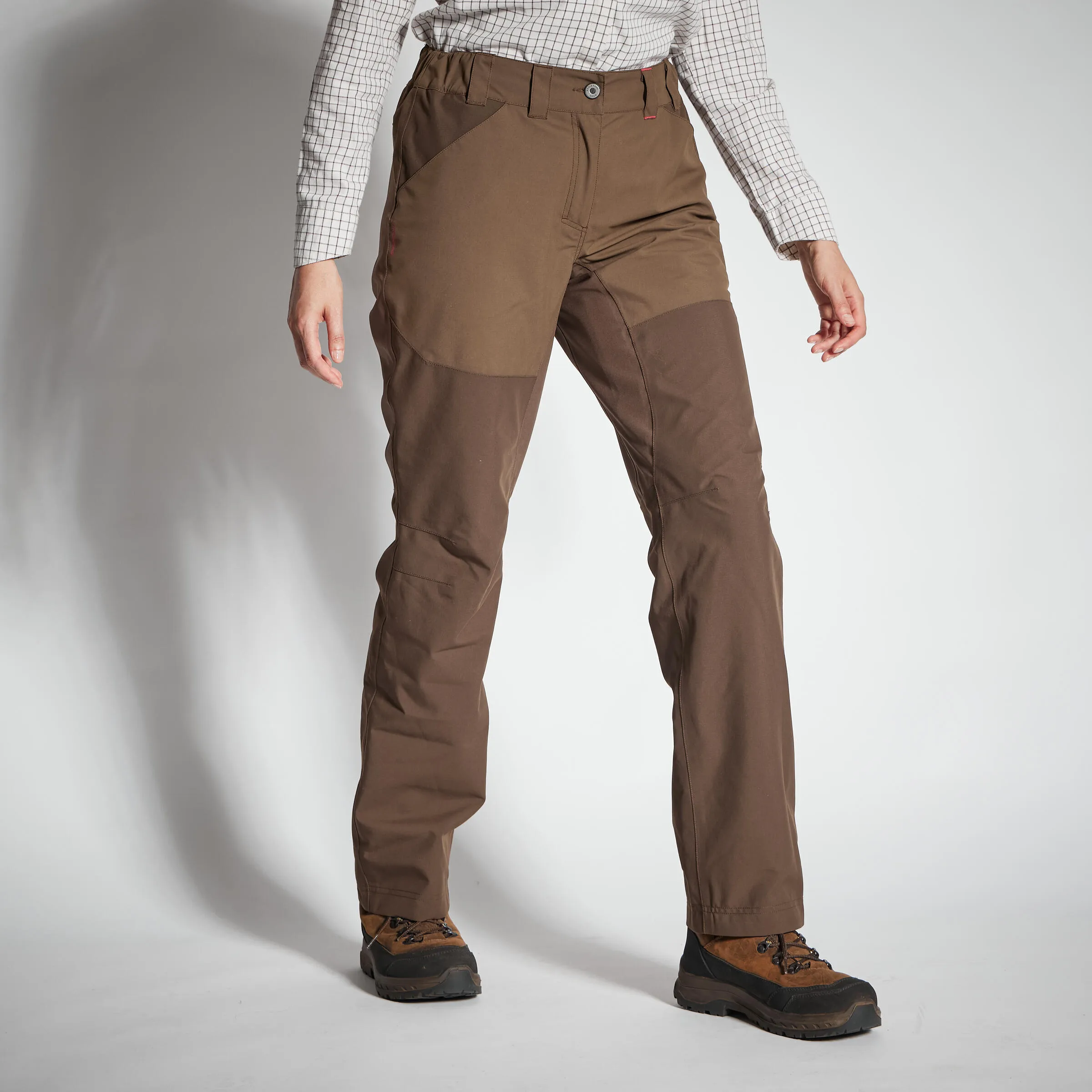 Hunting trousers / raincoats 500 women's brown SOLOGNAC, coffee brown